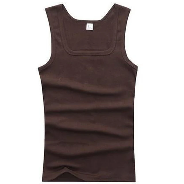 Men Sports Tank Tops Casual Tank Tops Summer Bodybuilding Sleeveless Vest Gym Fitness Slim Casual Undershirt simple Tank Top coffee