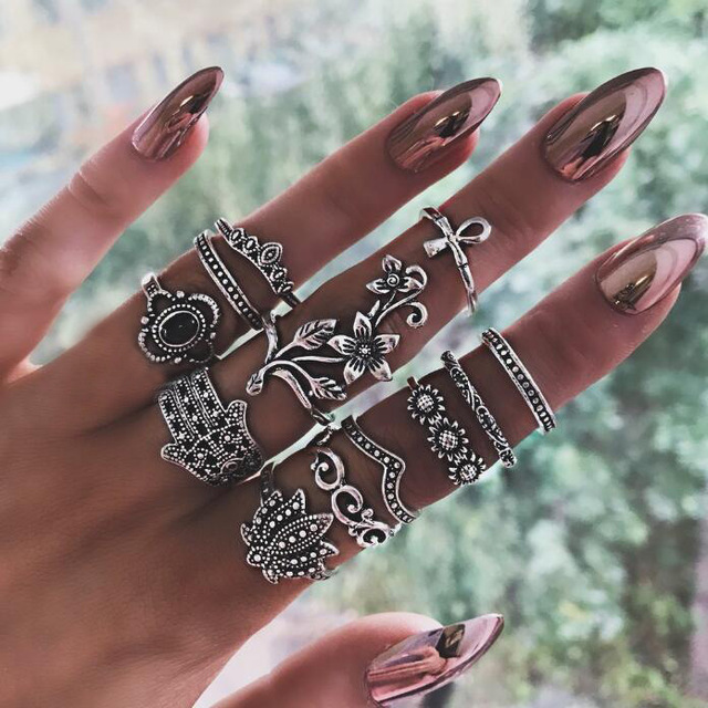 steel ring halloween Jewelry for women Snake ring jewelry slytherin Punk Ring on phalanx anel masculino rings set