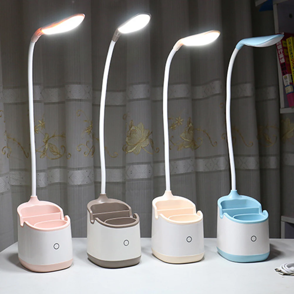 LED Desk Lamp With Pen Holder For Student Studing Reading Light 3 Brightness Adjustable Touch Control Office Table | Лампы и освещение
