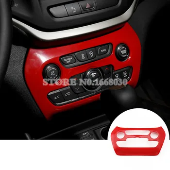 

Red Inner Console Air Condition Button Panel Cover For Jeep Cherokee 2014-2016