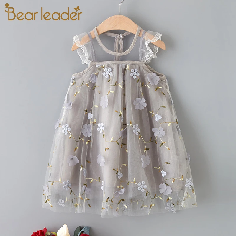 Bear Leader/милое платье для девочек Новая летняя одежда принцессы с цветочным