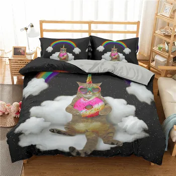 

ZEIMON Funny Animals Bedding Set 3D Dog/Cat Duvet Cover Pillowcase Twin King Queen Size Microfiber Bedclothes 3pcs Home Textiles