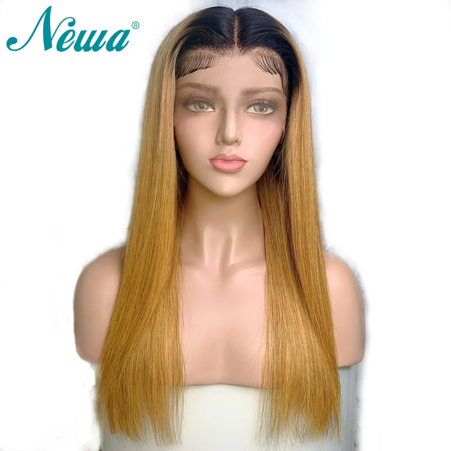 

Newa Hair Ombre Human Hair Wig Pre Plucked 1b/27 13x6 Lace Front Wigs With Baby Hair Brazilian Straight Remy Wig For Black Women