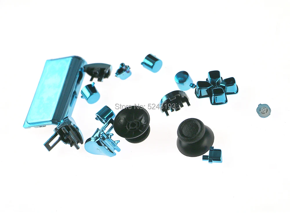 Комплект хромированных кнопок L1 R1 L2 R2 сменные колпачки для аналоговых стиков PS4 Pro