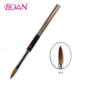 

BQAN 1 Pc #14 Kolinsky Brush Acrylic Nail Brush Sable Hair Manicure Nail Painting Pen Tool Nail Powder Liquid Tools Metal Handle