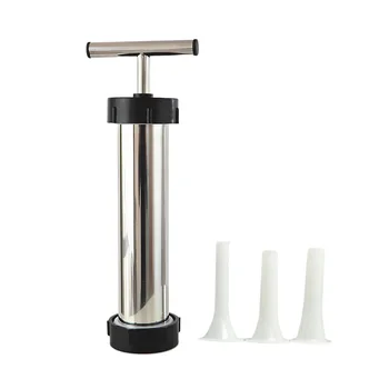 

Food Preparation With Pipes Filling Tool Manual Sausage Maker Stainless Steel For Kitchen Press Home Restaurants Labor Saving