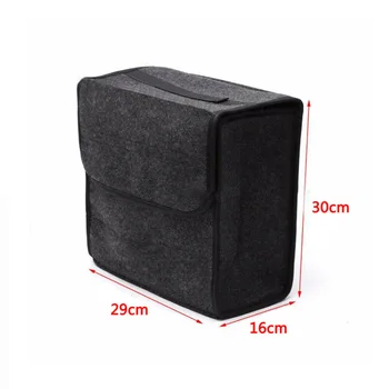 

Auto Car Storage bag Box Wool Felt 30*16*29cm Gray 1pc Holder Universal Trunk
