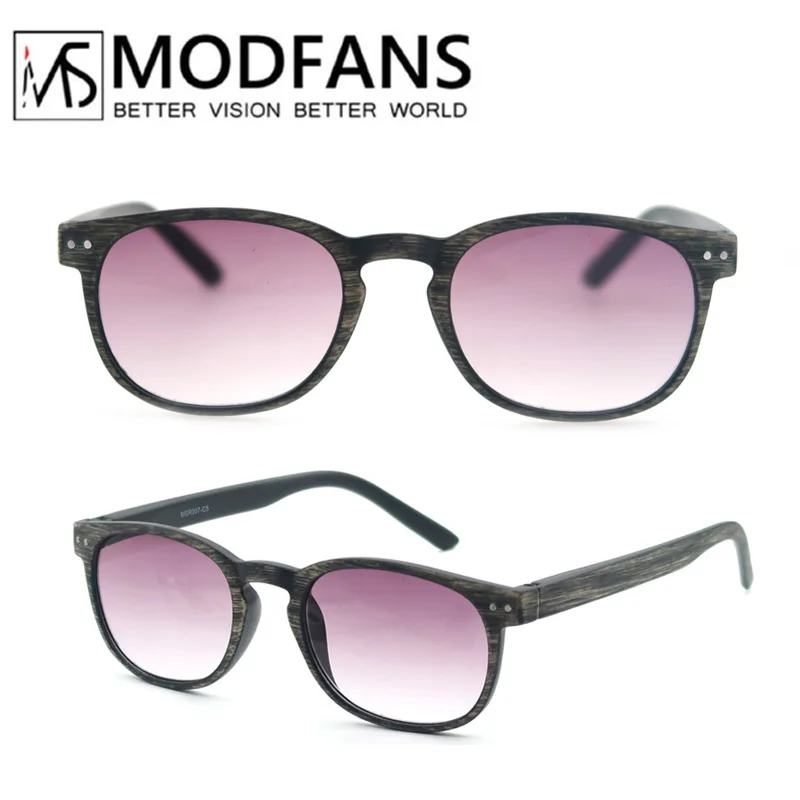 Stylish Wood-Look Frame Reading Sunglasses with Lightweight Spring Hinges