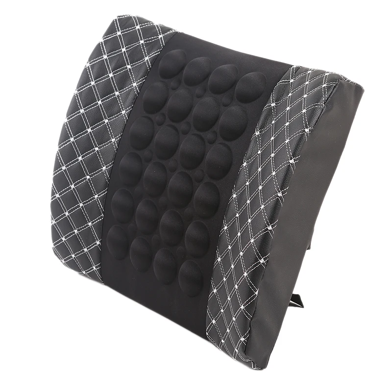 Автомобильная электрическая подушка Массажер для талии подушка мягкая хлопковая Задняя поддержка офисное кресло подушка под поясницу Dc12V - Цвет: Black