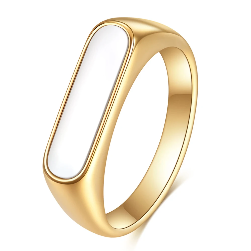 2021 New Ins Style Matching Drop Glaze Gold Statement Rings For Women Christmas Gift Stainless Steel Gothic Jewelry Accessories