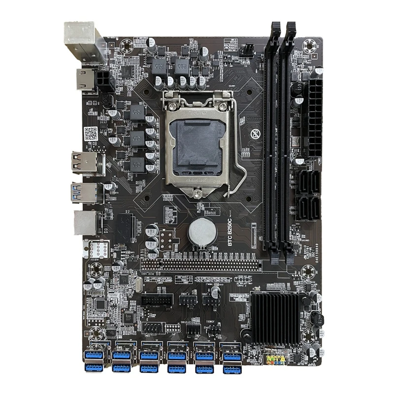 latest motherboard for pc BTC-B250C Mining Motherboard 12 USB3.0 to PCI-E Graphics Card Slot LGA1151 2XDDR4 16GB DIMM RAM SATA 3.0 Motherboard pc motherboard cheap