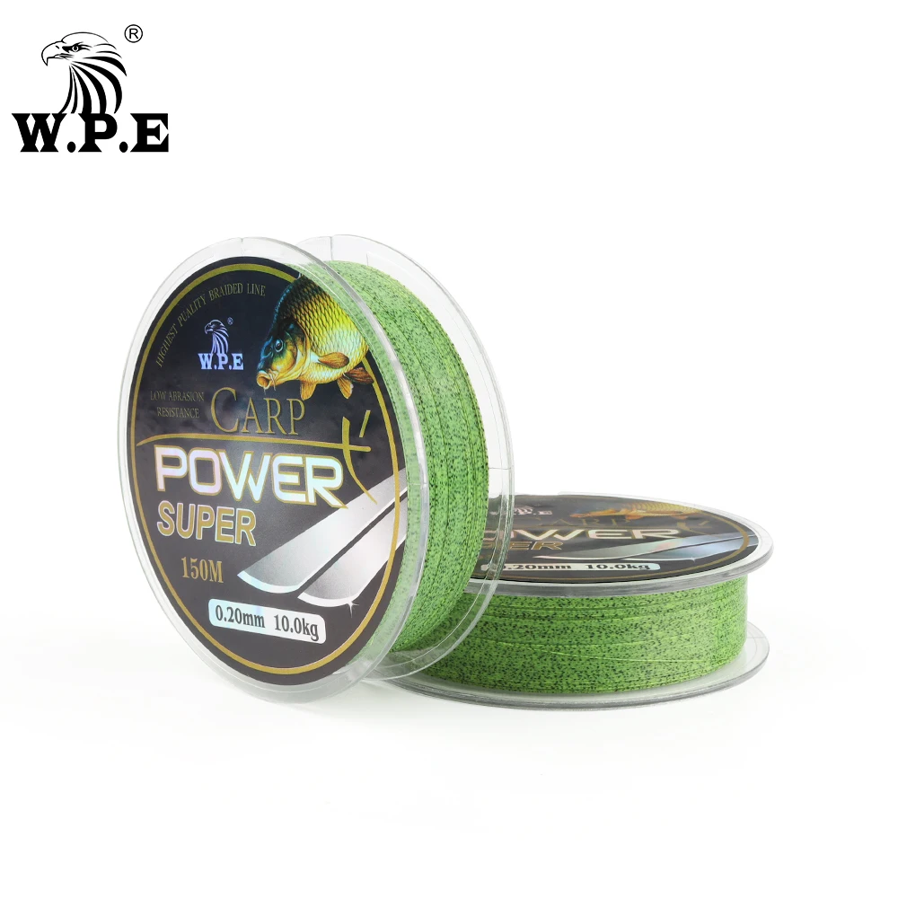 W.P.E Brand Super Power Carp fishing Line 0.2mm-0.60mm Fluorocarbon Coating Fishing Line 10-41KG Double color Fast Sinking fishing line,fishing tackle