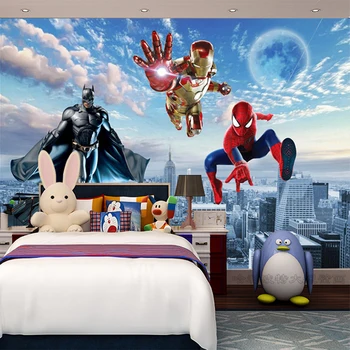 

Decoration Poster Wall Painting Custom Wallpaper 3D Creative Cartoon Themed Mural Children's Room Kindergarten Boys Room Bedroom