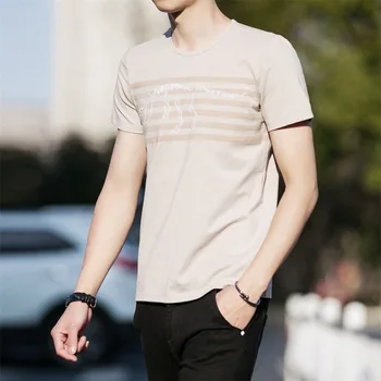 

ZHIJING MEN'S Short-sleeved T-shirt Korean-style New Style Crew Neck T-shirt Base Shirt Trend Men'S Wear Half Sleeve on Clothes