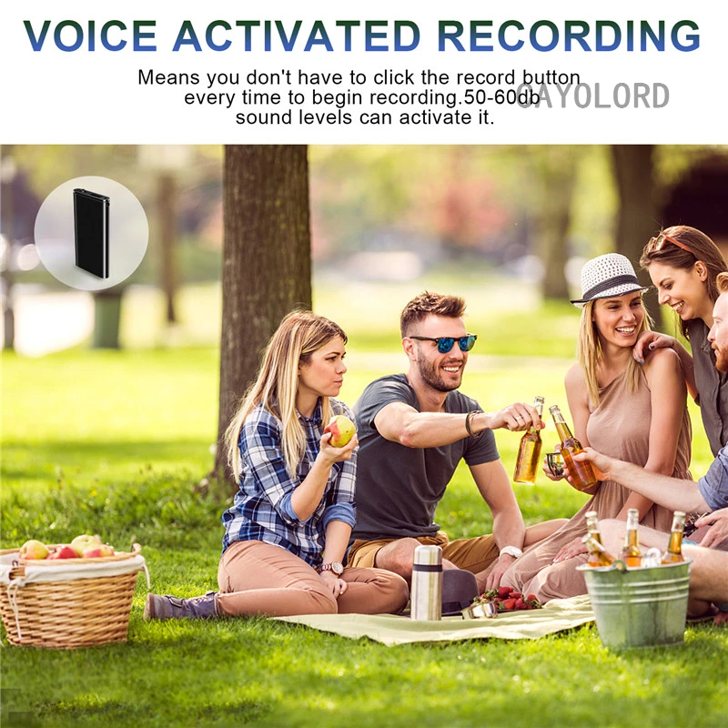 Slim Mini Audio Voice Recorder USB Flash Professional Digital HD Long distance MP3 Music Player