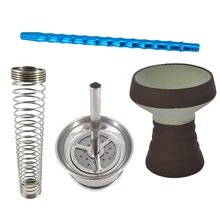 For Shisha Hose Narguile Aluminum Hookah Handle Nargile Hose Spring Shisha Hookah Charcoal Shelf Natural Clay Hookah Bowl