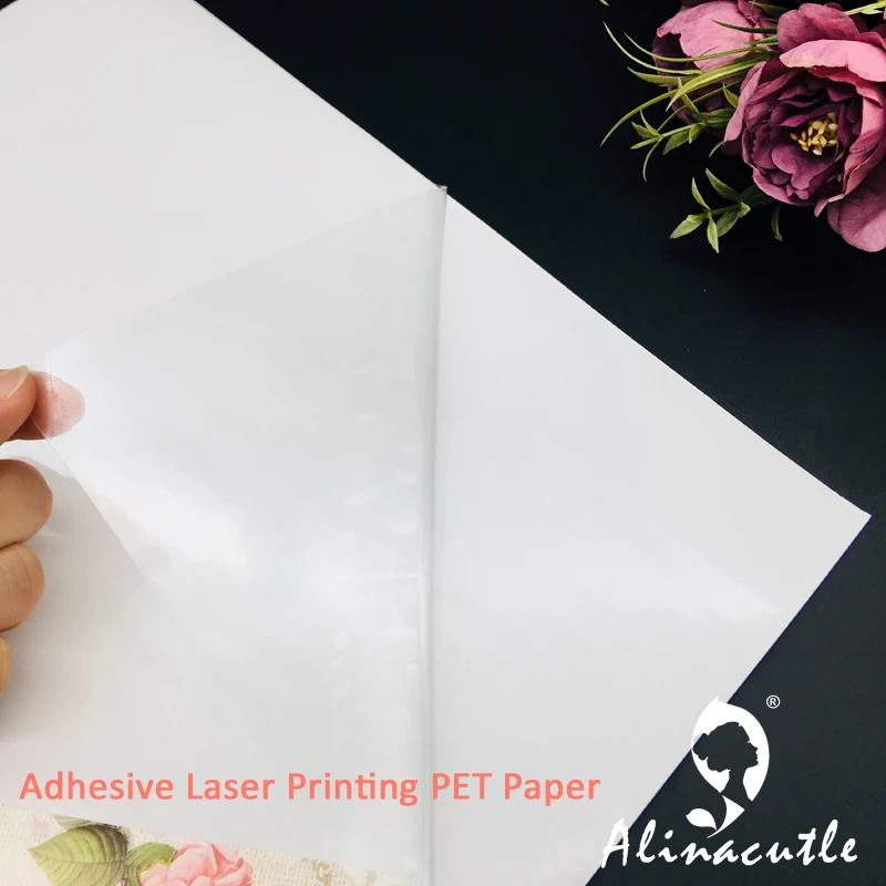 A4X10SHEETS Self-adhesive Clear PET Paper for Laser Printer Label Printing DIY Scrapbooking Album handmade paper craft