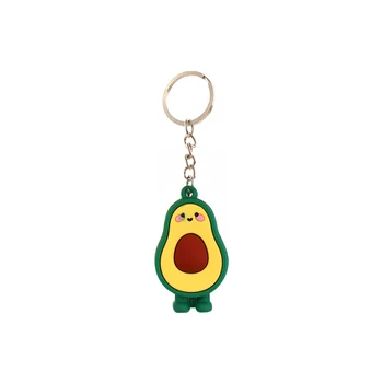 

3D Soft Rubber Avocado Car Keychain Couples Key Chain Ring for Women Bag Girl Phone Car Keyring Lovers Jewelry Gifts