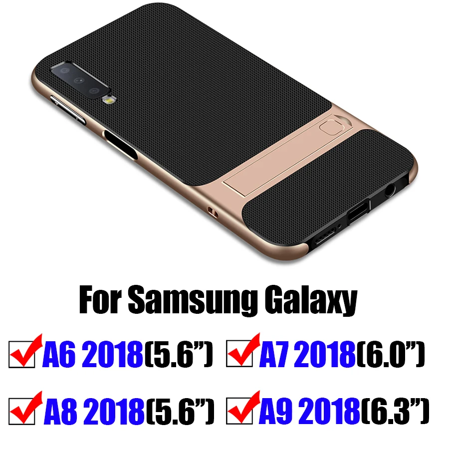 A9 чехол A8 A7 A6 для samsung Galaxy A 8 7 9 6 бампер Galaxya8 телефона Galaxya9 стенд 8a 9a процессором обработки изображений, A82018 A92018 A8 чехол