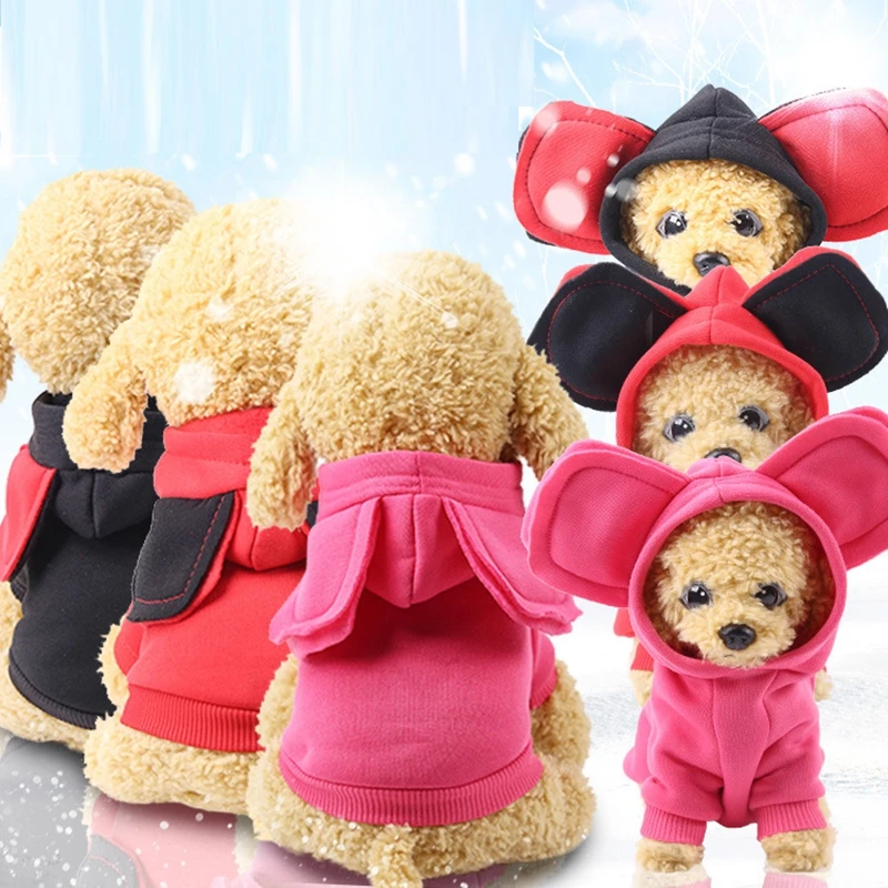 

Cute Big Ear Dog Jacket Winter Warm Pet Clothes Plush Pets Clothes for Dogs Puppy Chihuahua Clothes Small Dog Christmas Coats
