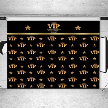 

New Black VIP Party Backdrop Vinyl Photography Background Cloth Studio Photo Props Birthday Prom Ball Wedding Decoration Accesso