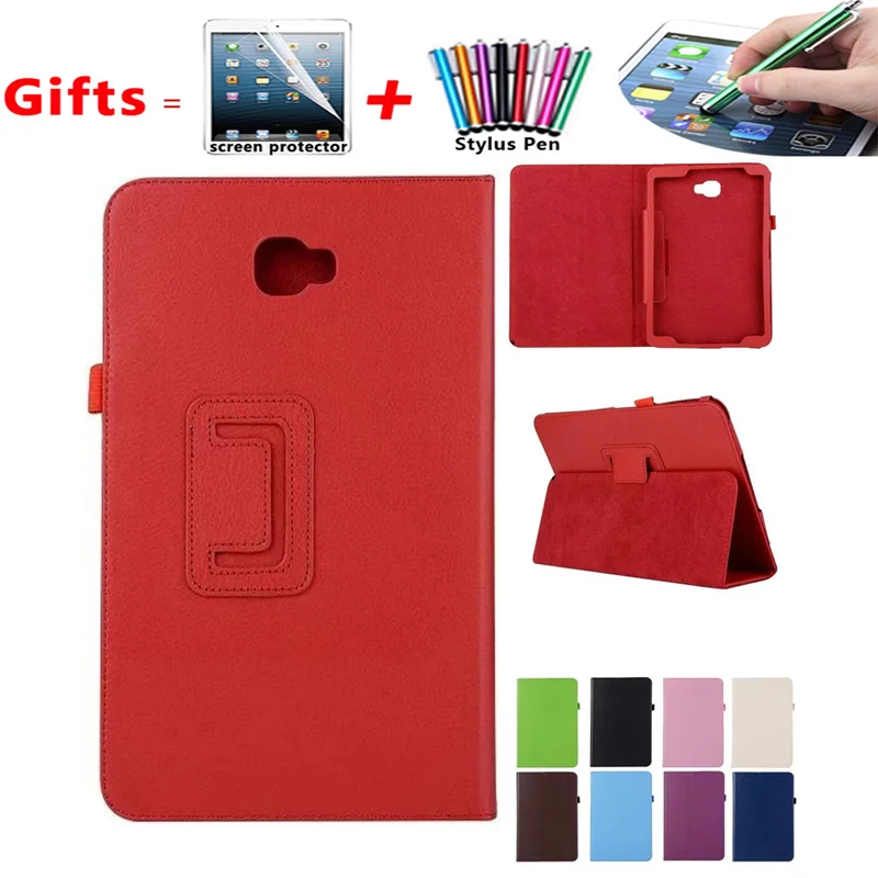 

Slim Folding Flip Cover Stand PU Leather Case for Samsung Galaxy Tab A A6 10.1 2016 T585 T580 SM-T580 T580N Funda Cases