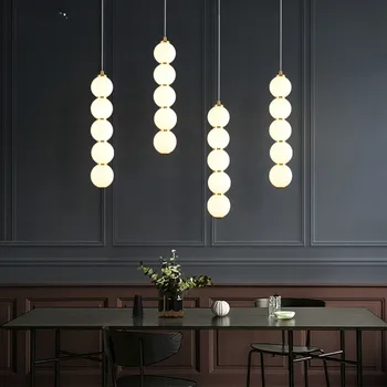 

Nordic glass chandelier single head staircase light minimalist restaurant front bar light bar gourd led hanging lights