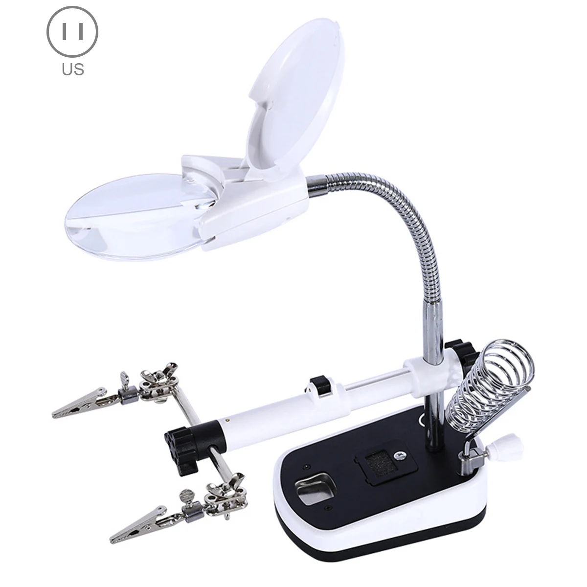 3.5X 10X Hands Free 5 светодиодов Лупа станция с зажимами для сварки пайки DIY& Repair-вилка EU/US