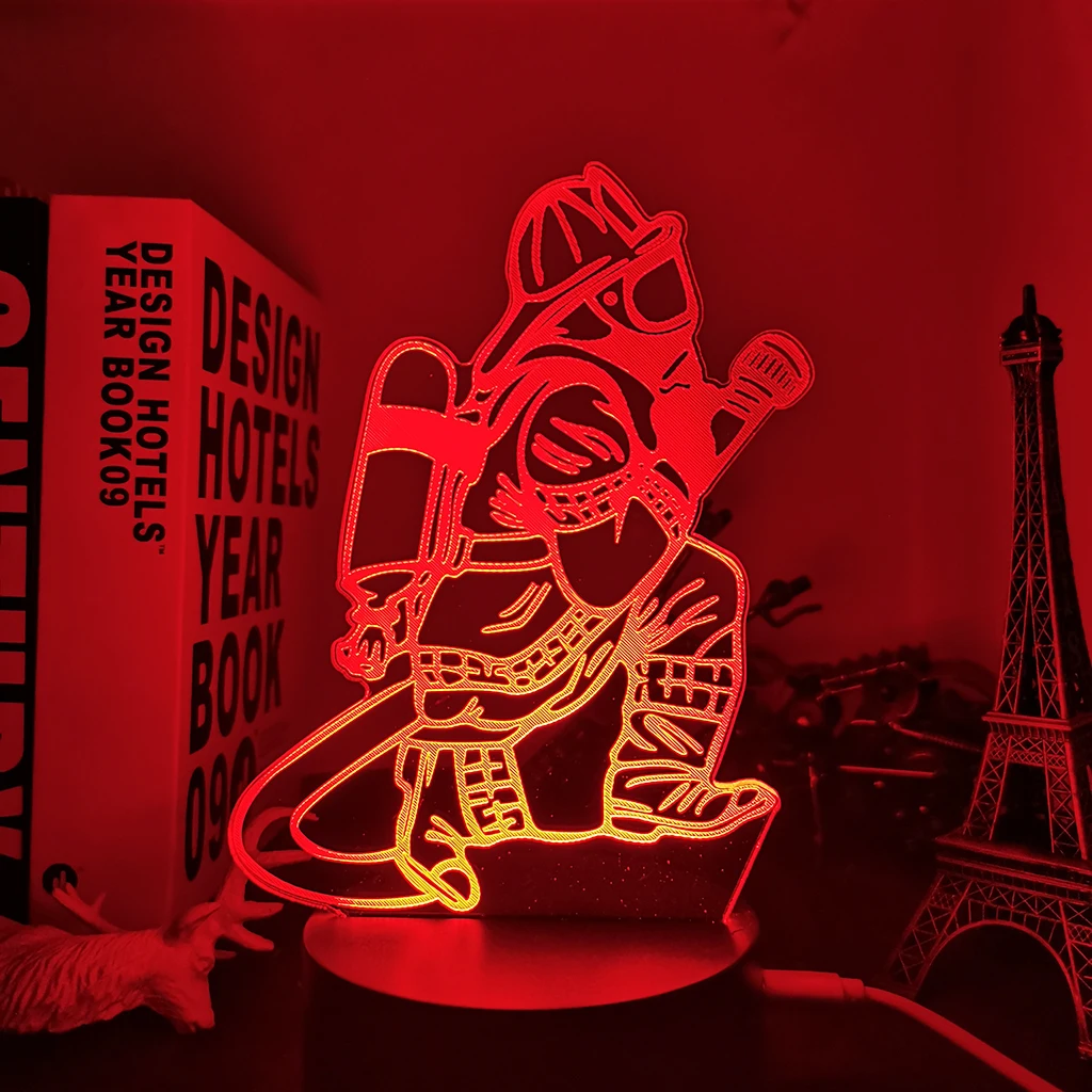 motion sensor night light Acrylic 3d Illusion Led Night Light Firemen Figure Nightlight for Room Decoration Lighting Cool Gift for Firefighters Table Lamp 3d night light