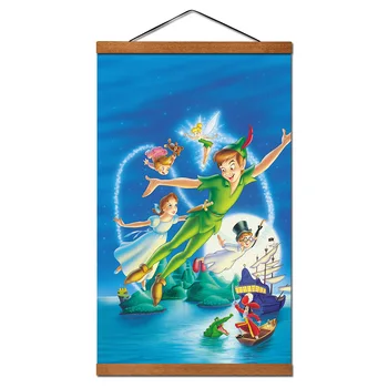 

Peter Pan Wall Art Posters Canvas Prints Magnetic Teak Wood Scrolls Paintings Artwork Hanger For Home Decor