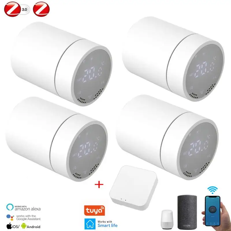 Tuya ZigBee Wifi Smart TRV Radiator Actuator Thermostatic Radiator Valve Temperature Controller Voice Control via Alexa Google 1