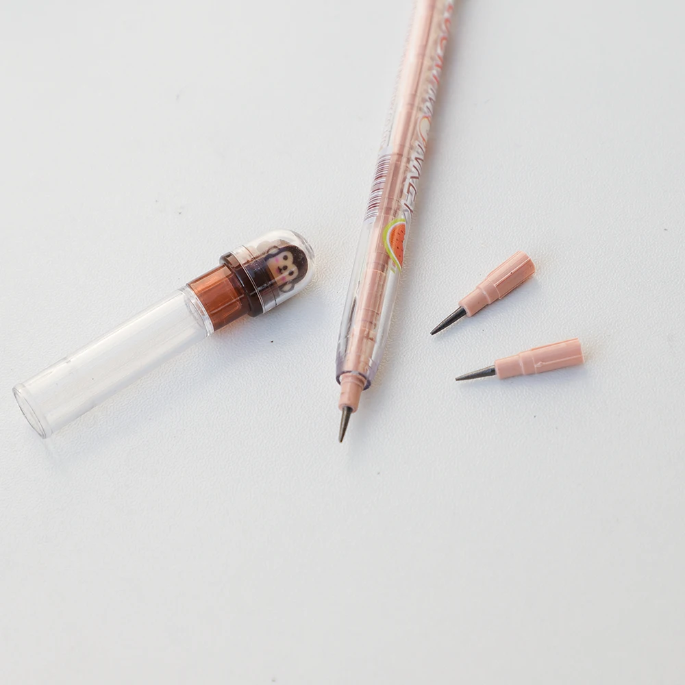 8 sztuk Kawaii Monkey 2.0mm non-ostrzenie ołówki HB pisanie mechaniczne ołówek z gumką dla studentów szkolne materiały biurowe