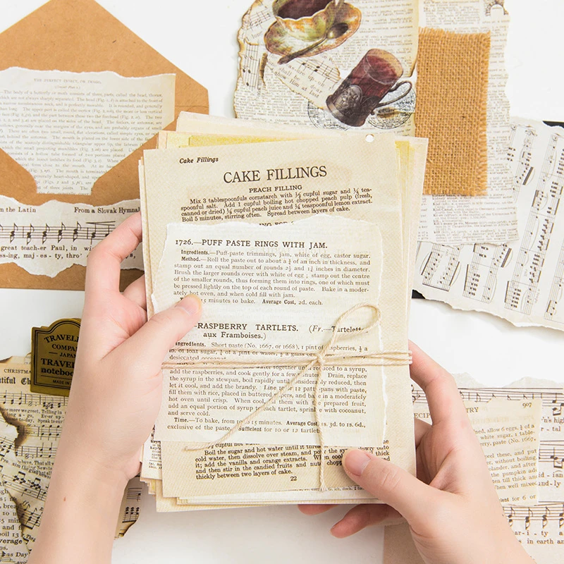 57pcs Old Book Page Background Material Paper Diy Scrapbooking Album Journal Crafts Decorative Paper Creative Manuscript Diary Craft Paper Aliexpress