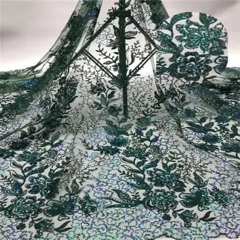 

nigerian lace fabrics for wedding African French Tulle Lace fabric 2020 high quality african lace 5yards sequins