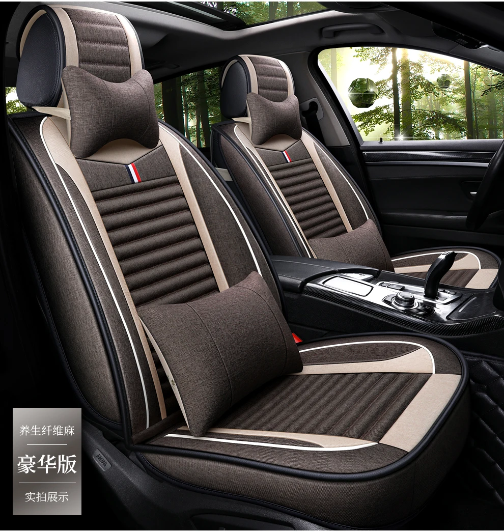Full Coverage flax fiber car seat cover auto seats covers for Citroen c1 celysee ds3 c4 ds4 c5 ds5 c3 aircross c4aircross c3pica