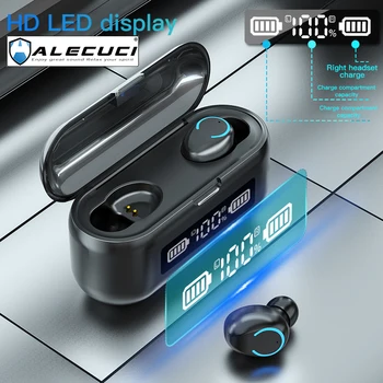 

ALECUCI F9-43 Bluetooth Headphones True Wireless Earbuds IPX7 Waterproof HD Stereo Sound Noise Canceling Earphones with Mic