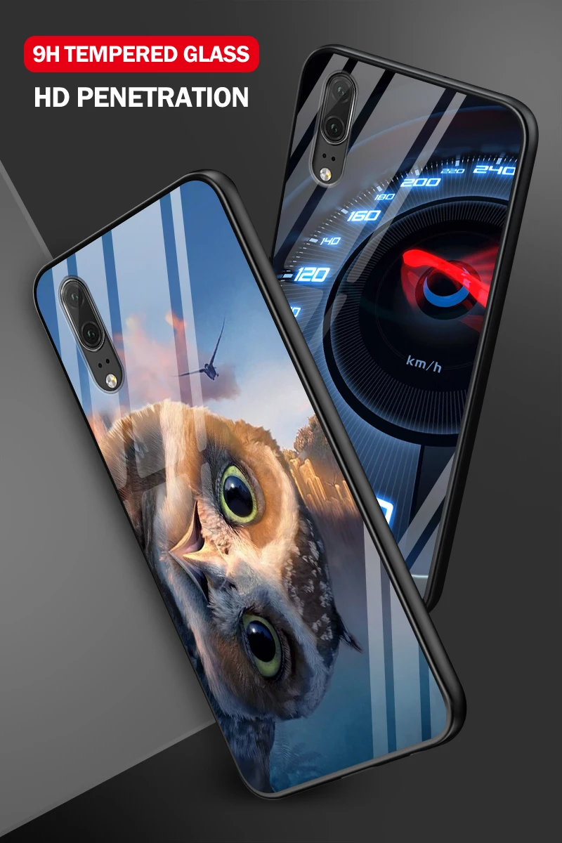 Чехол из закаленного стекла для huawei Enjoy 9s Shell Mate20 Lite Pro Nova 2 3i 4 P Smart+ P20 P30 Honor Play Модный Роскошный Жесткий Чехол