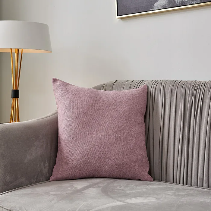Purple 45*45cm Decorative Velvet Throw Pillow Cover Soft Comfortable Pillow Cover Soild Square Cushion Case for Sofa Bedroom Car - Цвет: Purple