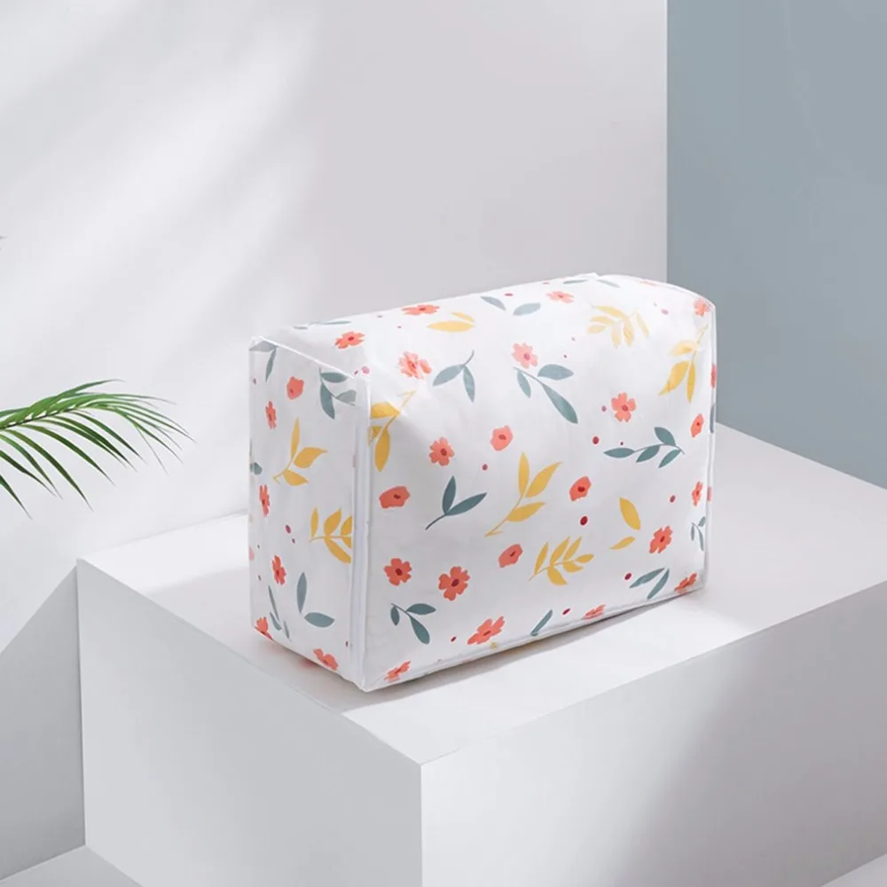 Floral/Geometry Printing Square/Barrel Storage Bag for Beddings Comforters Quilt Pillows Garments Washable Organizer Drop Ship