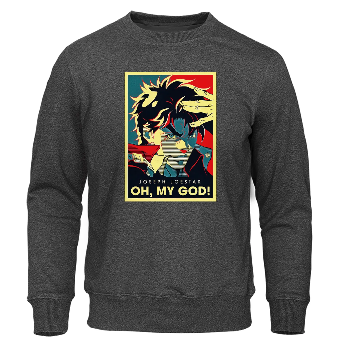 dark gray 6 Jojo Необычные Приключения винтажные уличные толстовки с капюшоном Joestar Joseph OH MY GOD письмо мужские толстовки хлопковые брендовые пуловеры - Цвет: dark gray 6