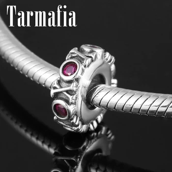 

Hot New 925 Sterling Silver Fine Pink CZ & Skull shape Spacer Beads for Jewerly Making Fit Original European Charm Bracelet 2019