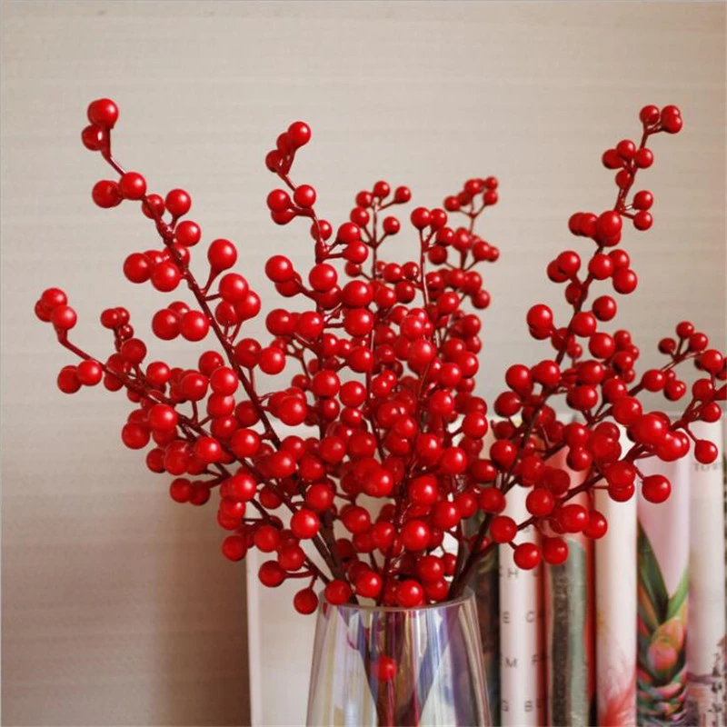 Artificial Cherry Fake Fruit Berry For Party Christmas Tree Wedding Decoration 