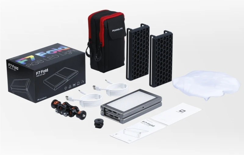 package listing Falcon Eyes 24W F7 Fold Pocket RGB LED Light Android & iOS APP Control Adsorbable For Video  Youtube  Vlog Photography Fill Lamp GODOX ARRI ZHIYUN SOON WELL YONGNUO NULL Lighting Camera