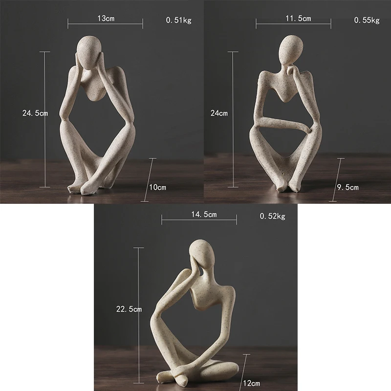 Vilead Nordic Abstract Thinker Statue Resin Figurine Office Home Decoration Desktop Decor Handmade Crafts Sculpture Modern Art 4 Vilead Nordic Abstract Thinker Statue Resin Figurine Office Home Decoration Desktop Decor Handmade Crafts Sculpture Modern Art 4