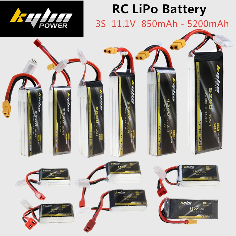 

3S RC LiPo Battery 11.1V 850mAh 1100mAh 1300mAh 1500mAh 2200mAh 2600mAh 3300mAh 4200mAh 5200mAh 25C 35C 45C For RC Drone Battery