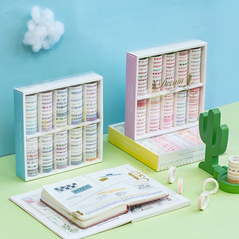 

(100 Pieces/lot) Washi Tape Set Dream Weaving Line Series Basic Handbook Simple Stickers Masking Tape