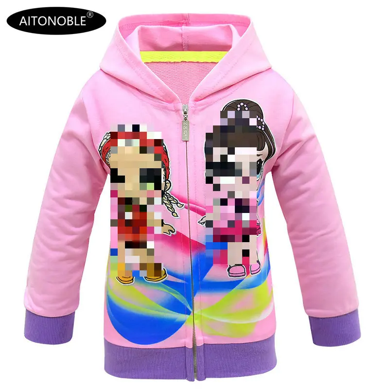 0933 pink Aitonoble/ г. Новое осеннее пальто для девочек хлопковые толстовки с длинными рукавами детские свитшоты для детей, куртка принцессы для девочек, пальто - Цвет: 0933 pink