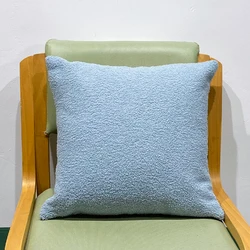 Cozy Nordic Faux Fur Plush Cushion Cover - 50x50cm (Light Blue)