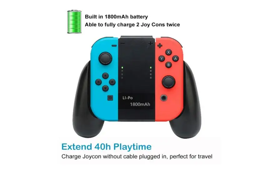 Joy-Con зарядное устройство с 1800 мА/ч, Батарея, 2-в-1 из биметаллического для nintendo Switch Joy-Con Joycon Зарядное устройство