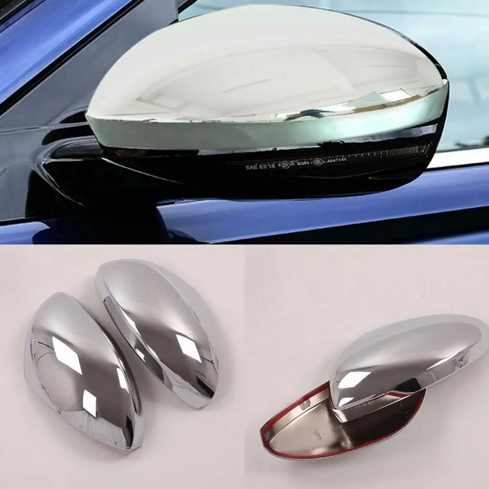 2pcs Abs Chrome Rearview Side Mirror Cover Trim Emblems For Nissan